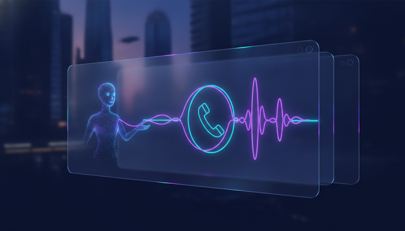 AI voice agent audio waveform and smart customer service interface